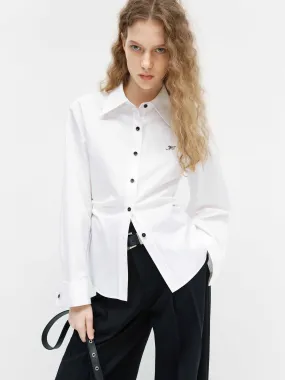 Pleated Waist Cotton Shirt