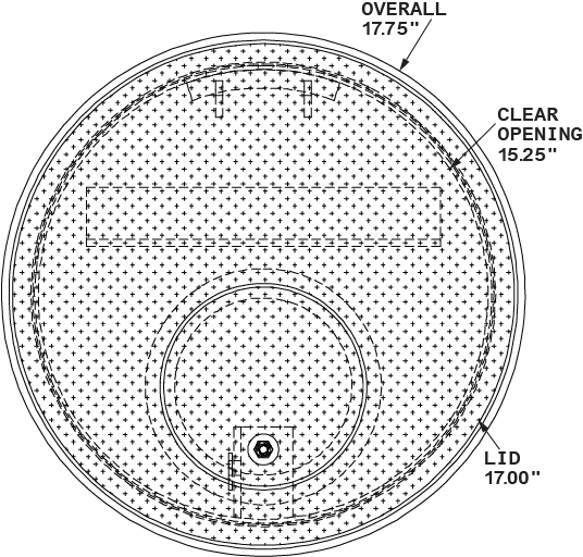 Round Manhole Cover, Vault 24" x 24" Height, Steel Lid