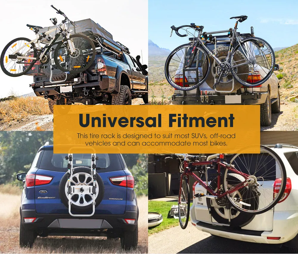 San Hima 2 Bike Carrier Spare Tire Rack Foldable Bicycle Bike Rack Rear Car