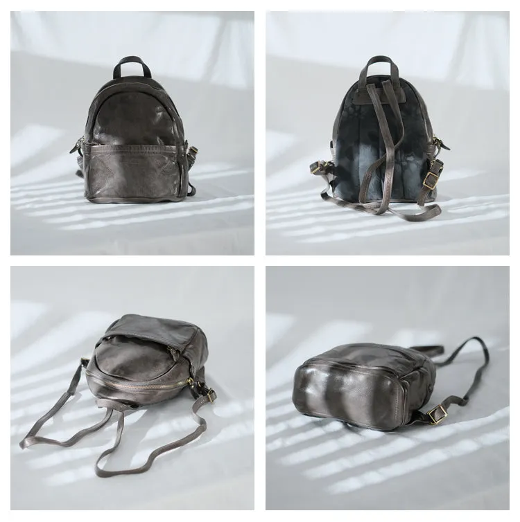 Small Leather Backpack Ladies Leather Rucksack for Women