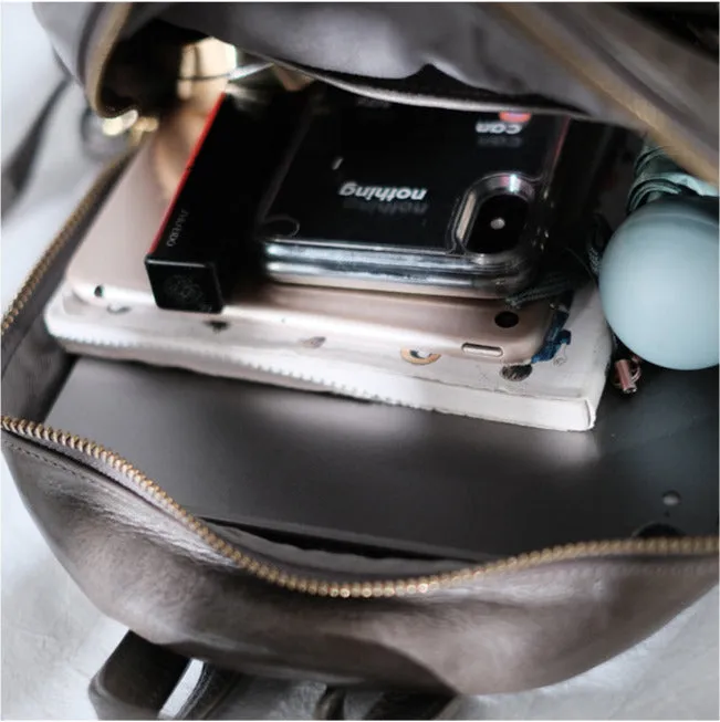 Small Leather Backpack Ladies Leather Rucksack for Women