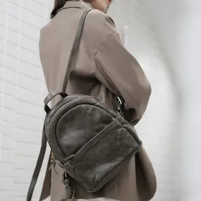 Small Leather Backpack Ladies Leather Rucksack for Women