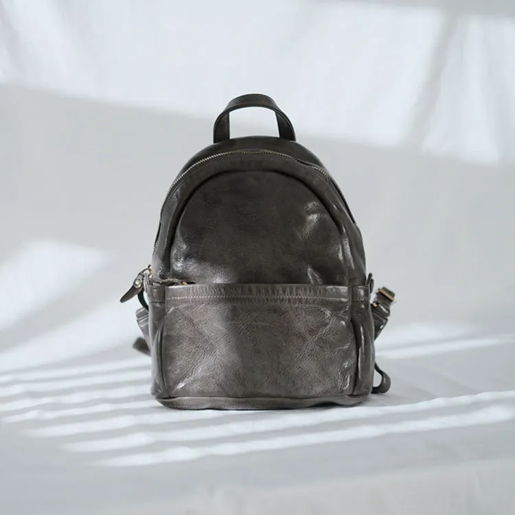Small Leather Backpack Ladies Leather Rucksack for Women