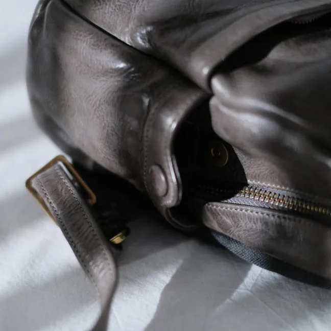 Small Leather Backpack Ladies Leather Rucksack for Women