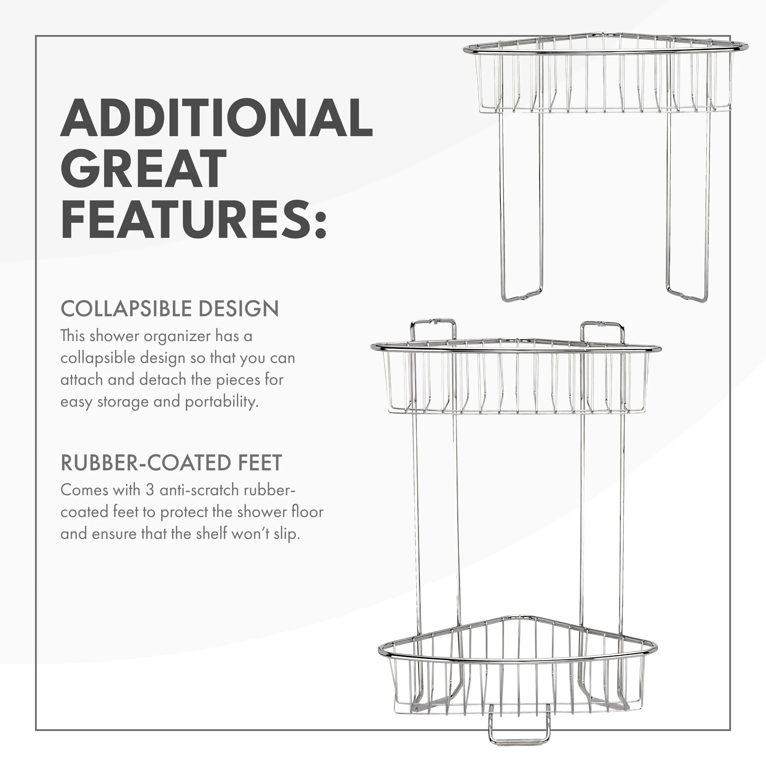 Stainless Steel Floor Shower Caddy