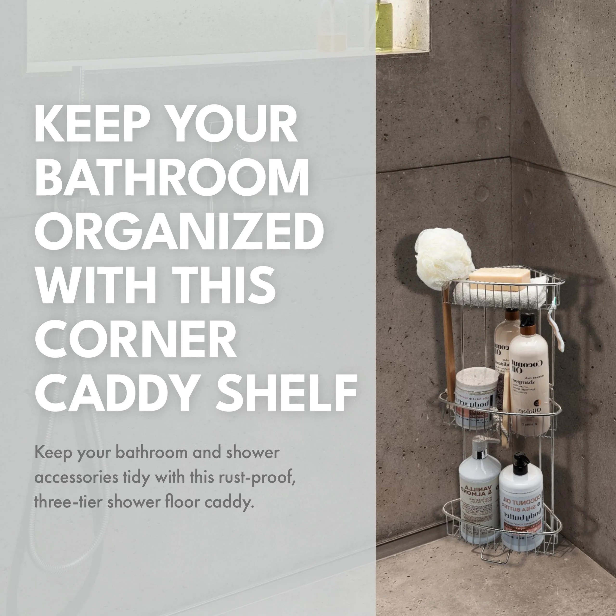 Stainless Steel Floor Shower Caddy