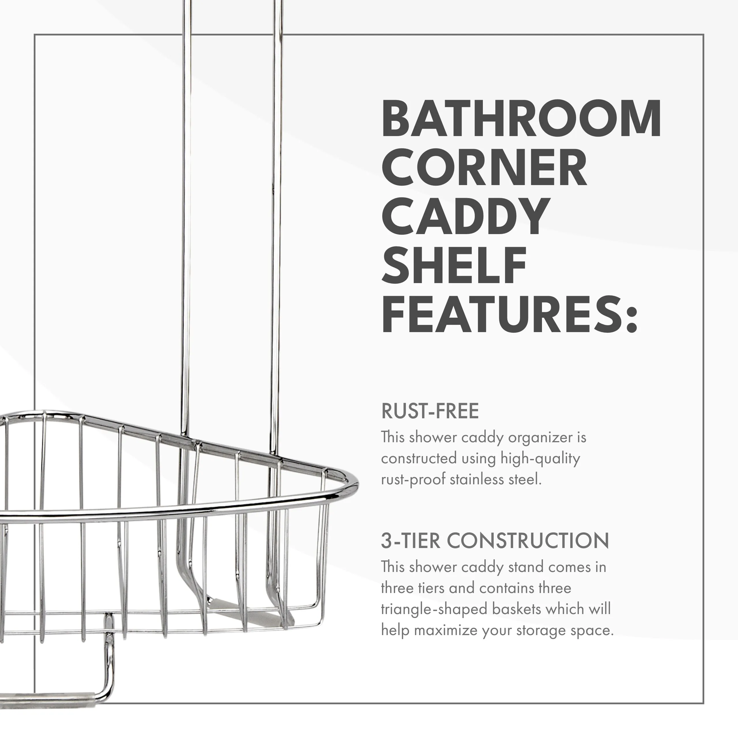 Stainless Steel Floor Shower Caddy