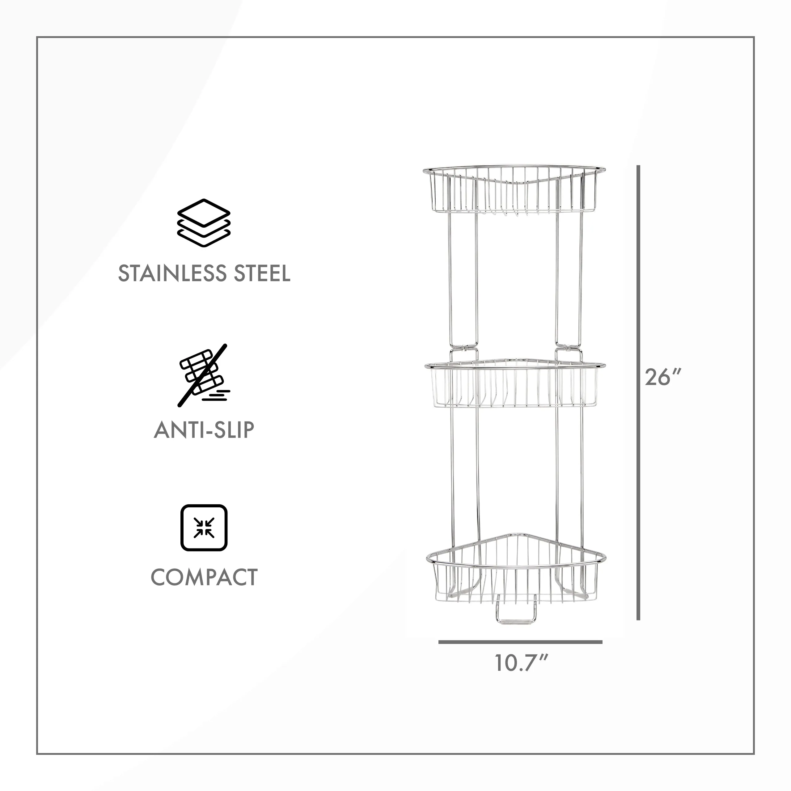 Stainless Steel Floor Shower Caddy