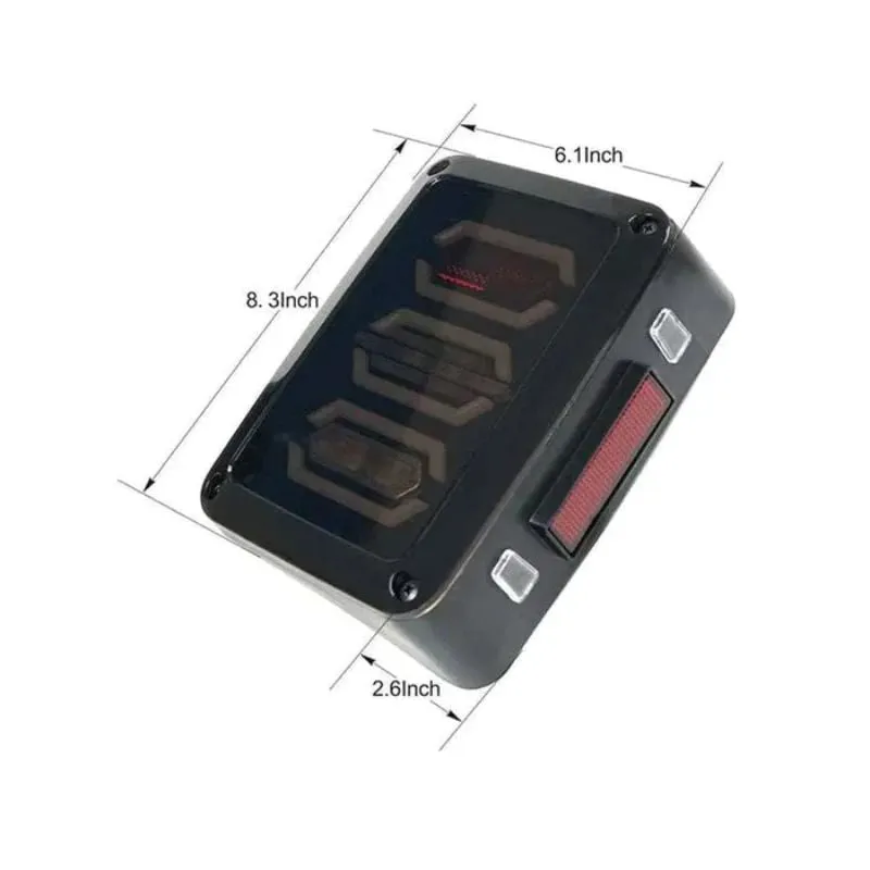 Suparee Jeep Wrangler LED Tail Lights Assembly with Smoked Lens for 2007-2018 JK JKU