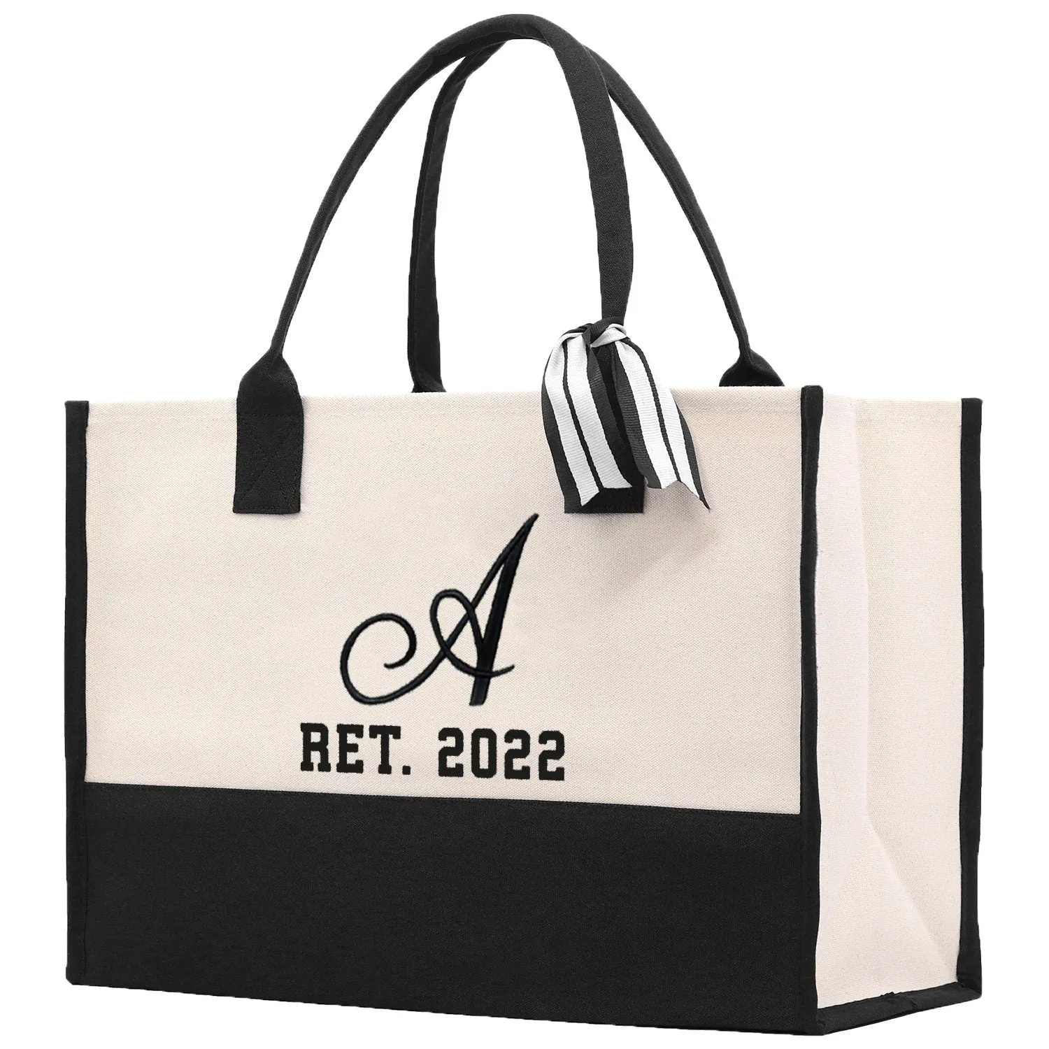 Teacher Custom Initial and Retirement Year Tote Bag Teacher Gift Teacher Retirement Gift Best Teacher Gifts Teacher Appreciation Gift