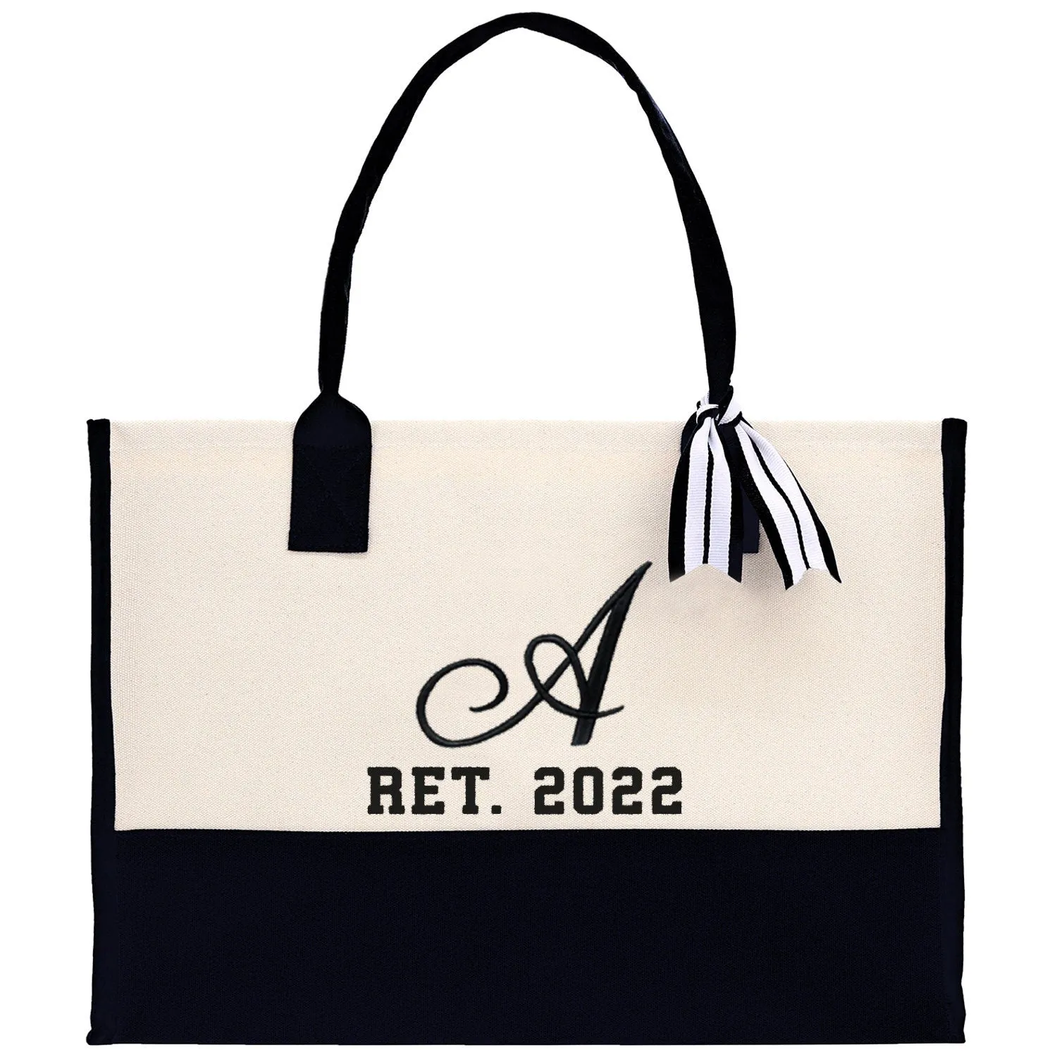 Teacher Custom Initial and Retirement Year Tote Bag Teacher Gift Teacher Retirement Gift Best Teacher Gifts Teacher Appreciation Gift