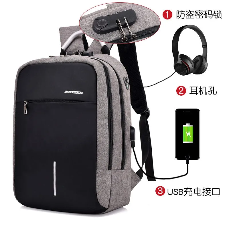 USB Backpack laptop bag anti-theft computer bag