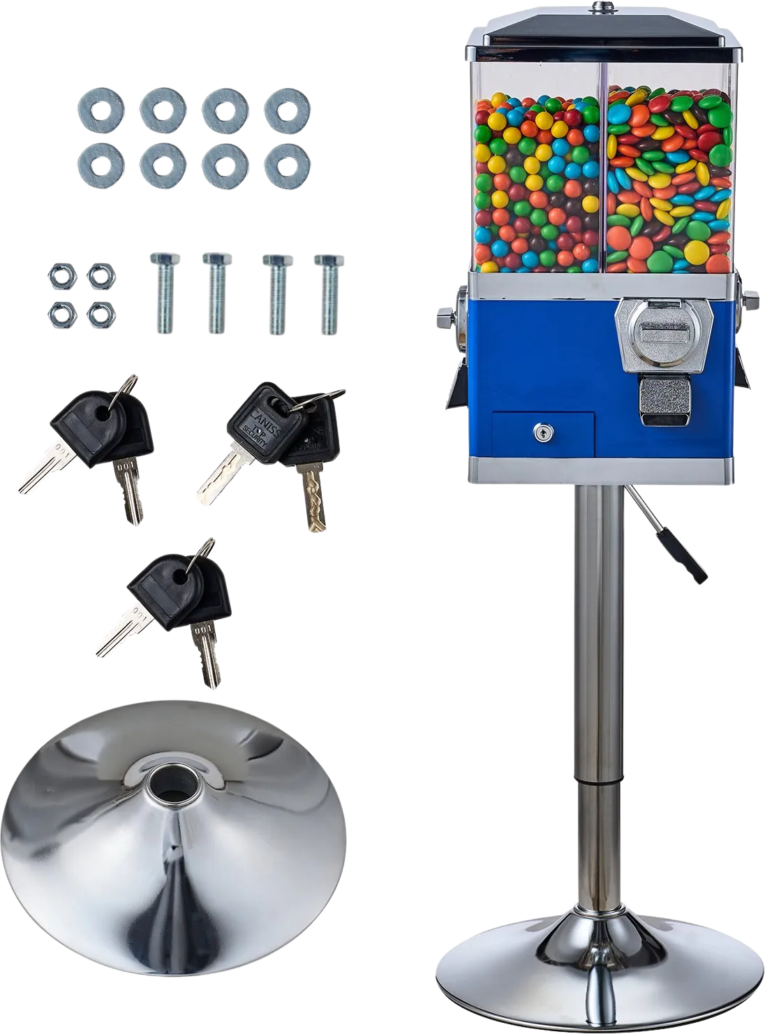 Vevor Commercial Vending Machine 4 Compartment Coin Operated Candy Dispenser with Stand New
