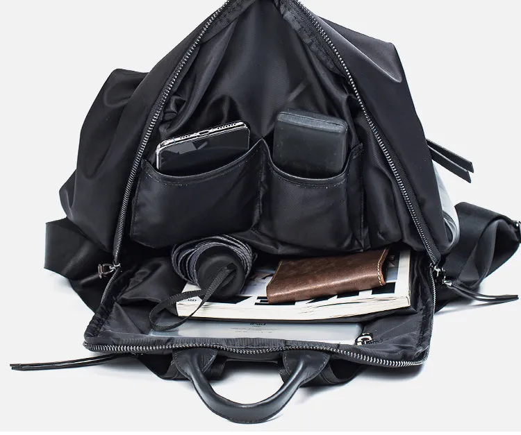 Women's Black Nylon Backpack Women's Backpacks With Laptop Compartment