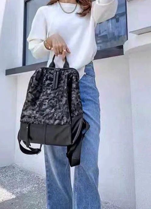 Women's Black Nylon Backpack Women's Backpacks With Laptop Compartment